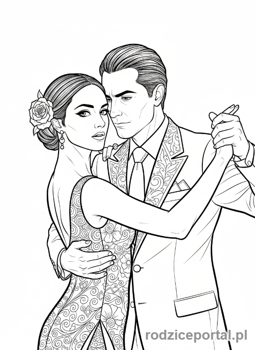 Kolorowanka Taniec - Tango para