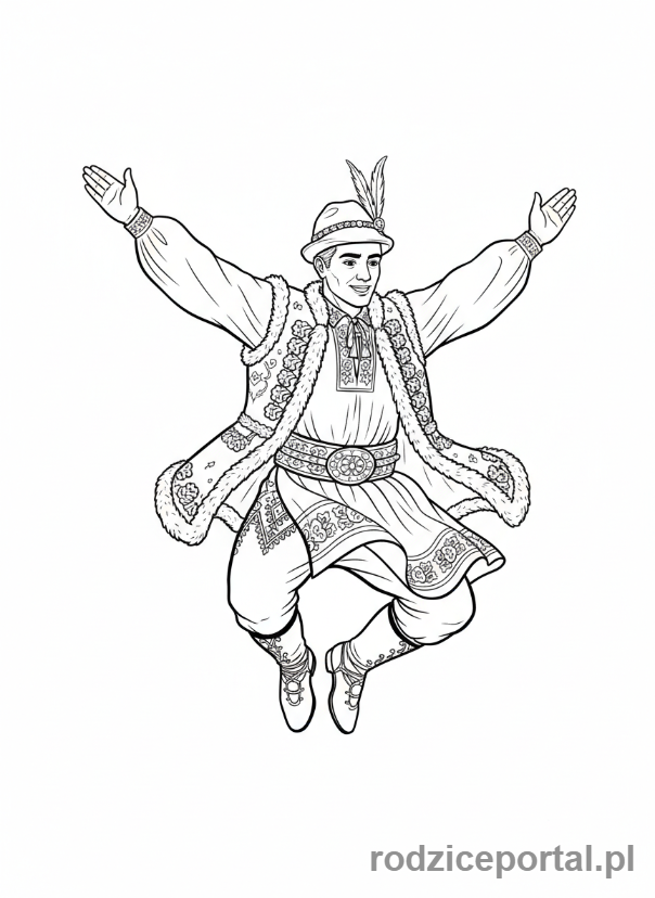 Kolorowanka Taniec - Taniec góralski