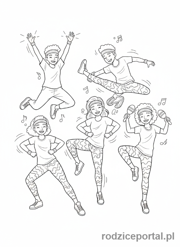 Kolorowanka Taniec - Zumba grupa