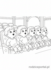 Kolorowanka Teatr Dziecięcy - Dzieci publicznosc teatr