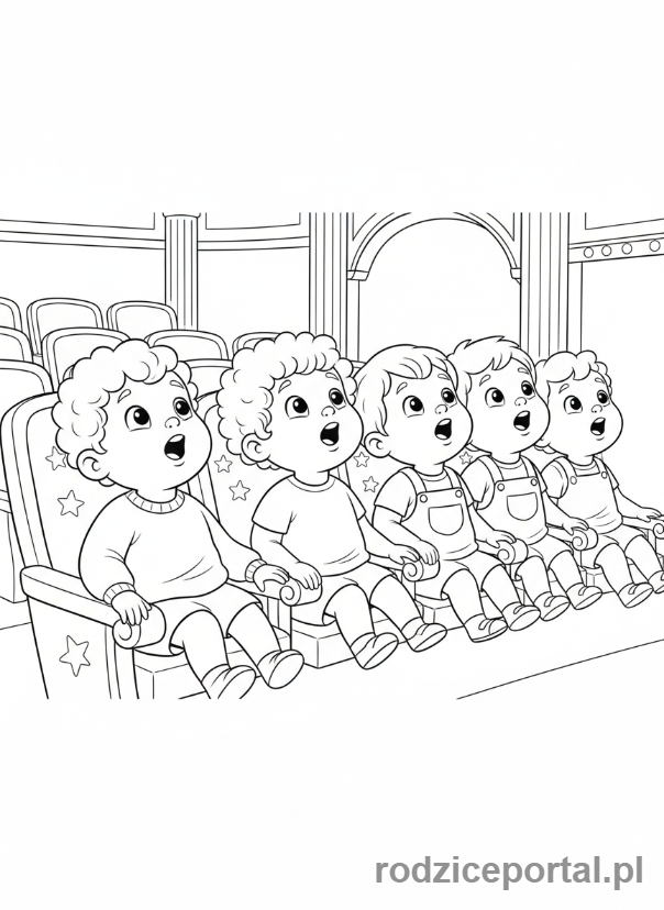 Kolorowanka Teatr Dziecięcy - Dzieci publicznosc teatr