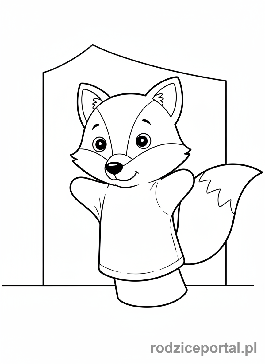 Kolorowanka Teatr Dziecięcy - Pacynka i animator