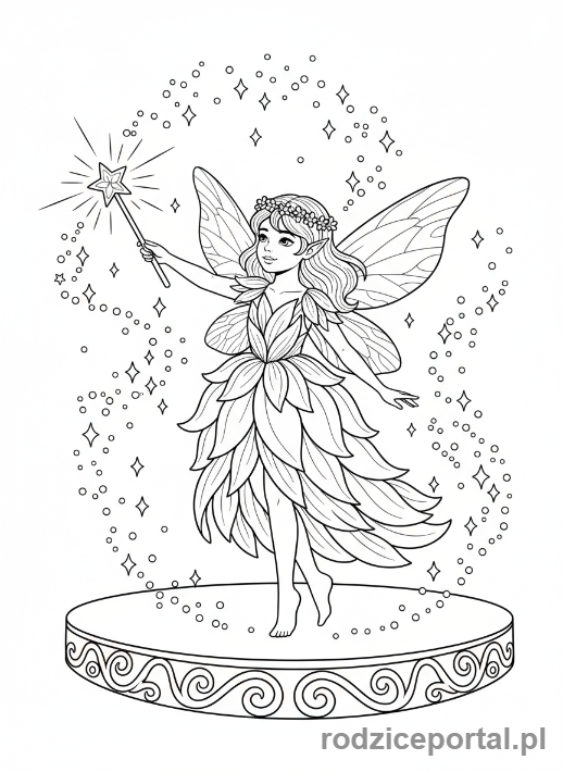 Kolorowanka Teatr Dziecięcy - Wrozka na scenie