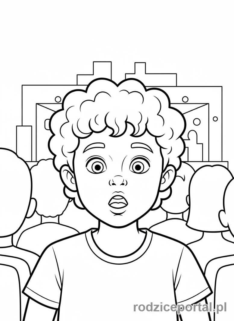 Kolorowanka Teatr - Dziecko oglądające spektakl