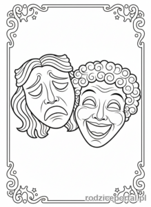 Kolorowanka Teatr - Maski teatralne