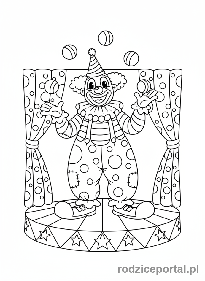 Kolorowanka Teatr - Wesoły klaun