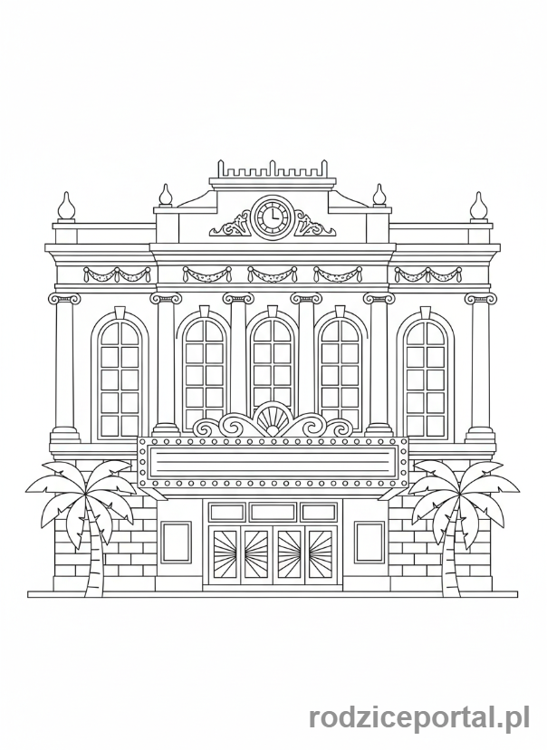 Kolorowanka Teatr - Zewnętrzny widok teatru