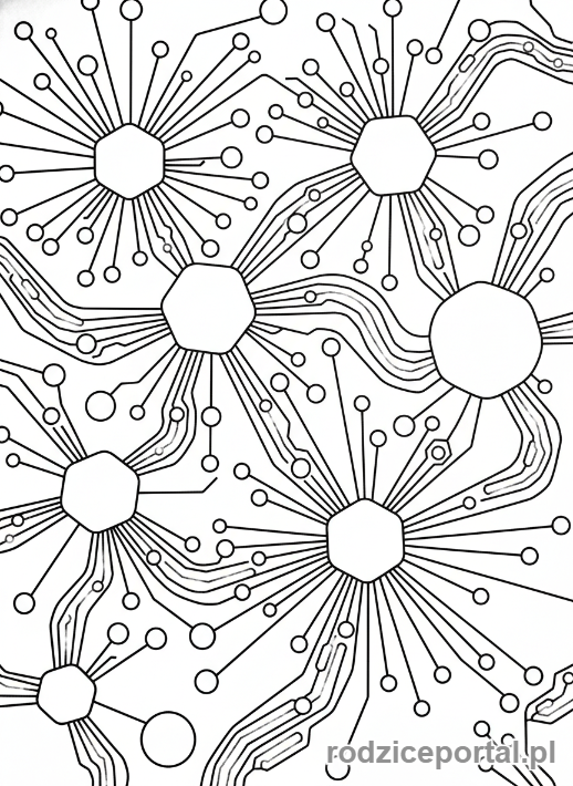 Kolorowanka Technologia - Abstrakcyjna AI