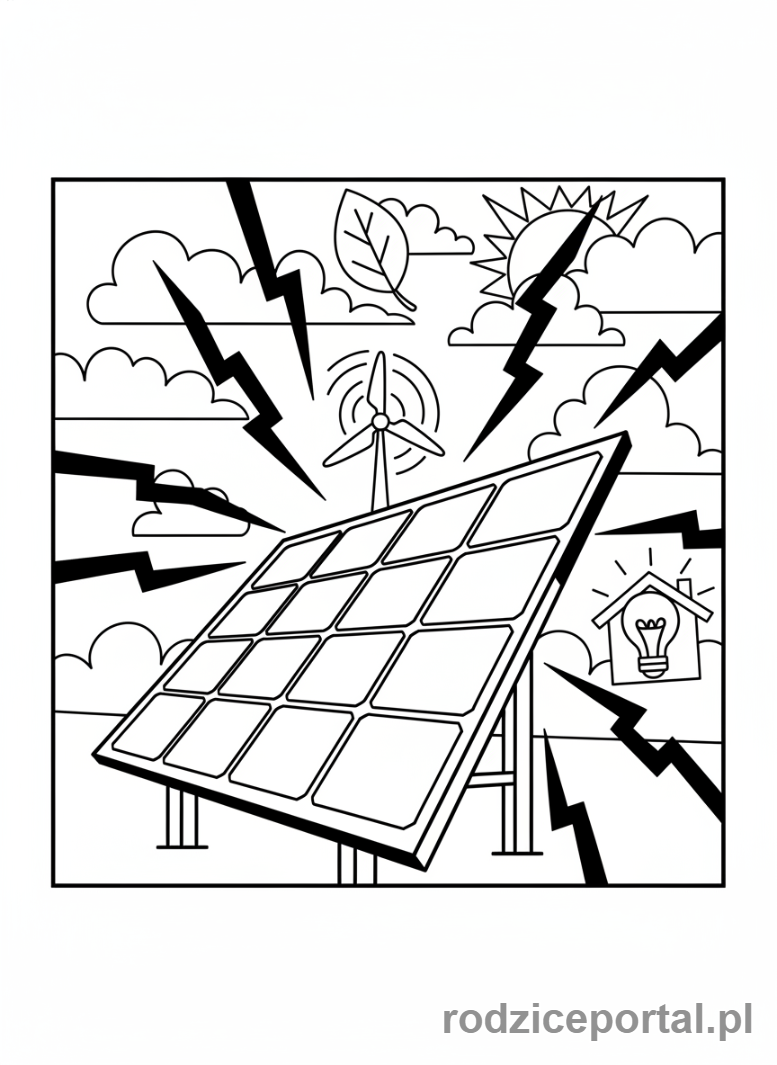 Kolorowanka Technologia - Panel słoneczny