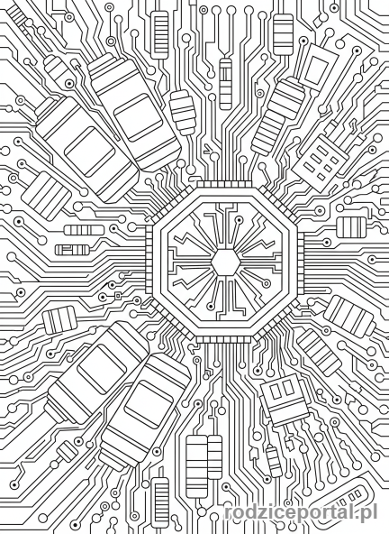 Kolorowanka Technologia - Układ scalony