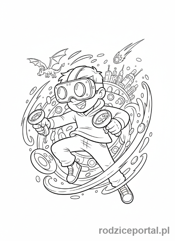 Kolorowanka Technologia - VR gaming