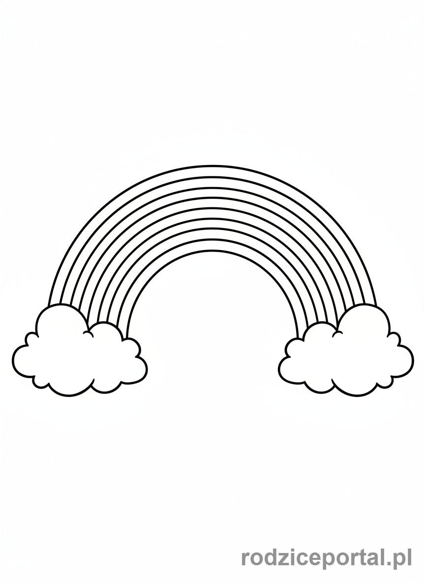 Kolorowanka Tęcza - Klasyczna tęcza na niebie