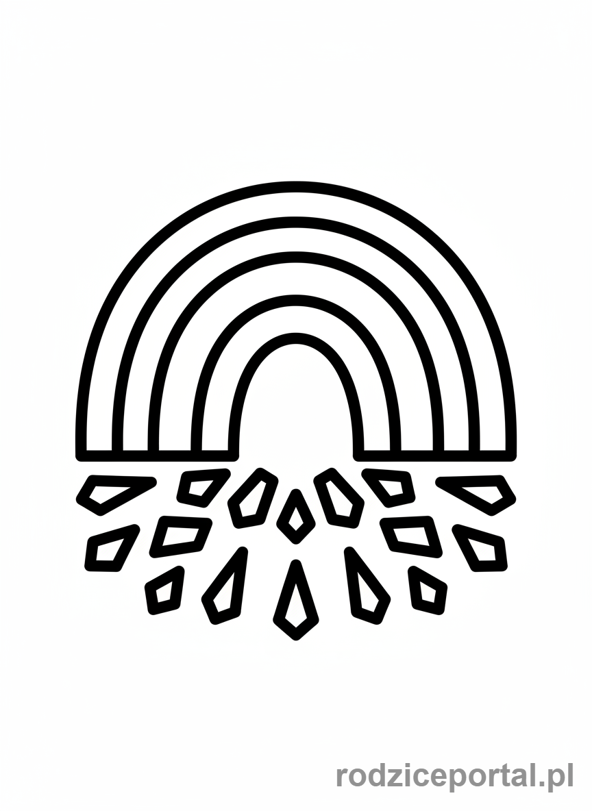 Kolorowanka Tęcza - Zbliżenie na fragment tęczy