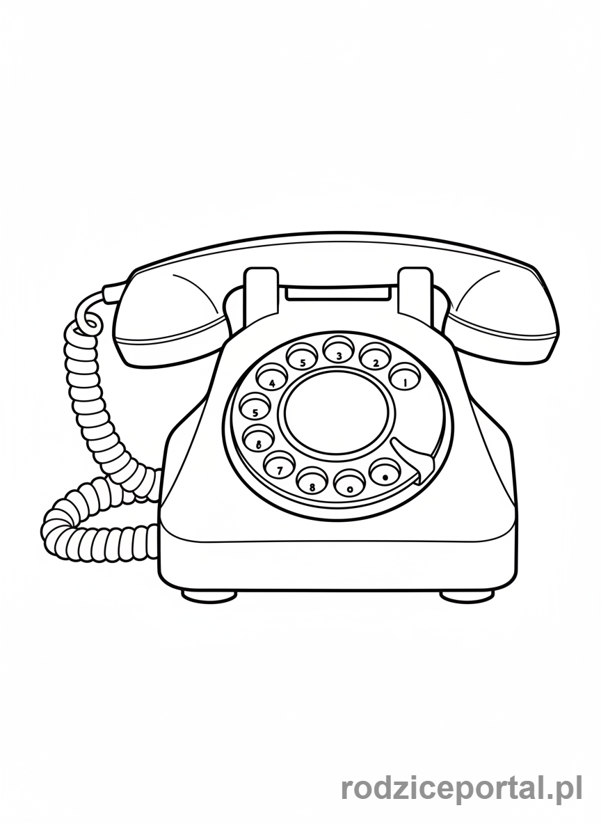Kolorowanka Telefon - Klasyczny telefon z tarczą