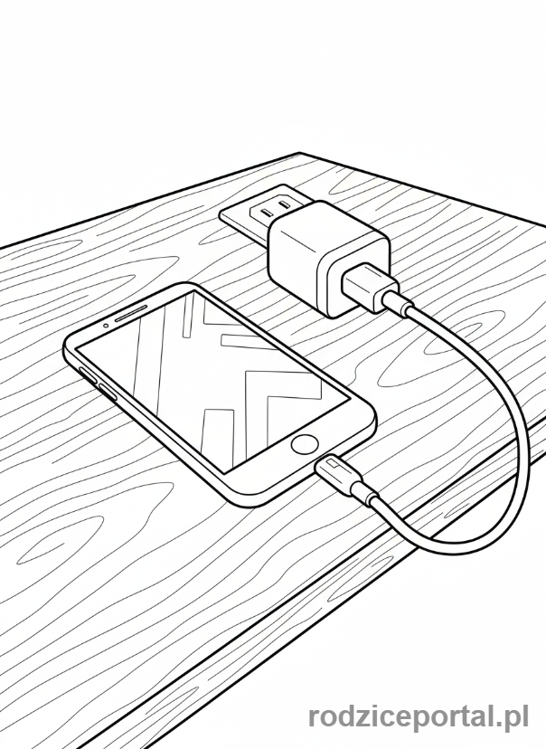 Kolorowanka Telefon - Telefon ładujący się