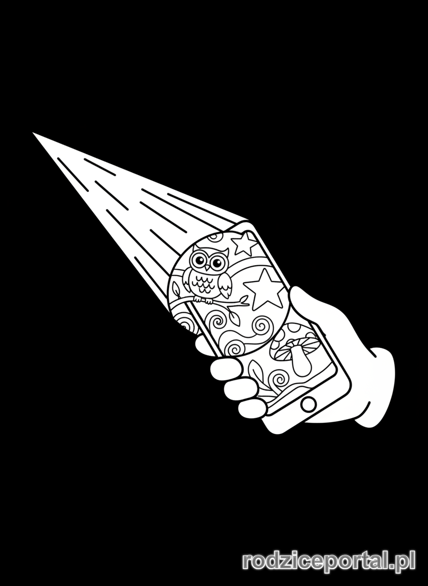 Kolorowanka Telefon - Telefon jako latarka