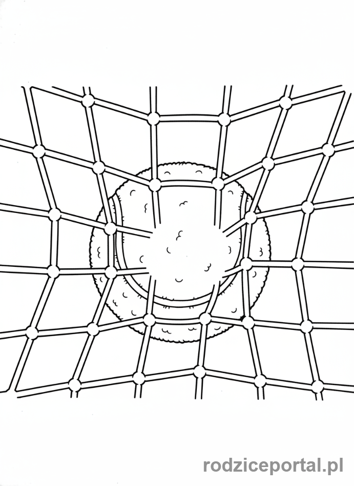 Kolorowanka Tenis - Piłka w siatce
