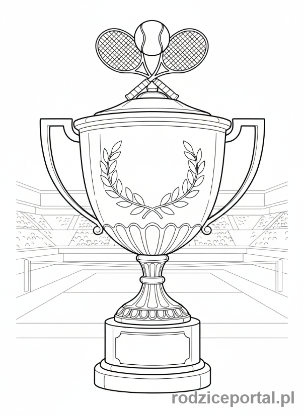 Kolorowanka Tenis - Trofeum tenisowe