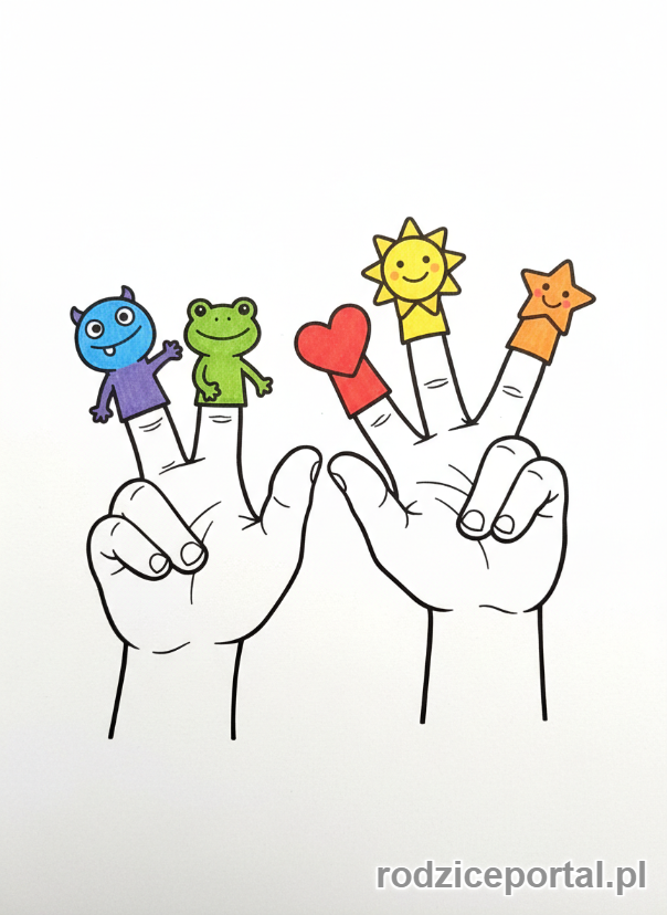 Kolorowanka Terapia Ręki - Ręce z paluszkami ćwiczenia