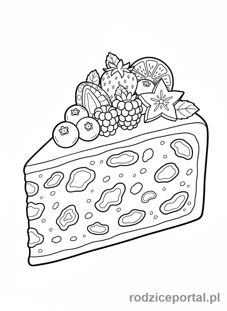 Kolorowanka Tort - Tort owocowy
