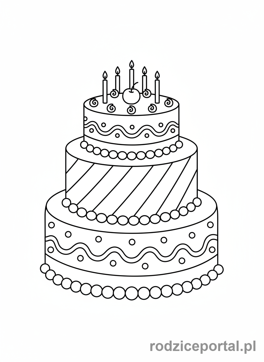 Kolorowanka Tort - Tort urodzinowy