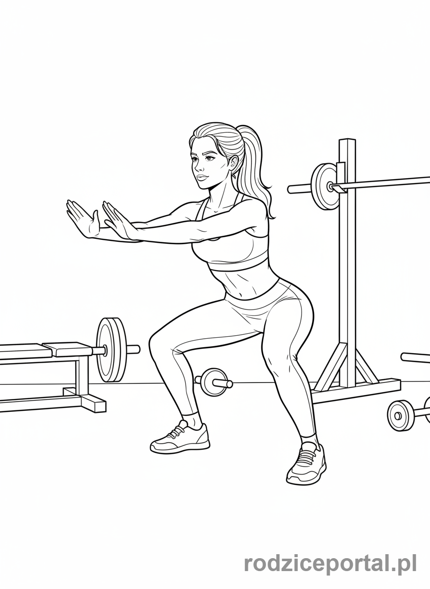 Kolorowanka Trener - Trener fitness pokazuje ćwiczenie