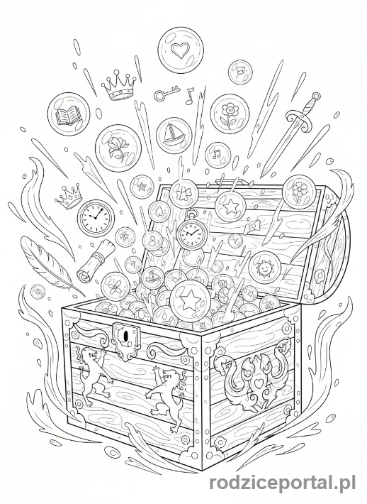 Kolorowanka Trening Pamięci - Skrzynia ze wspomnieniami