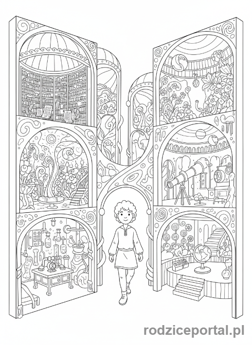 Kolorowanka Trening Pamięci - Spacer po pałacu pamięci