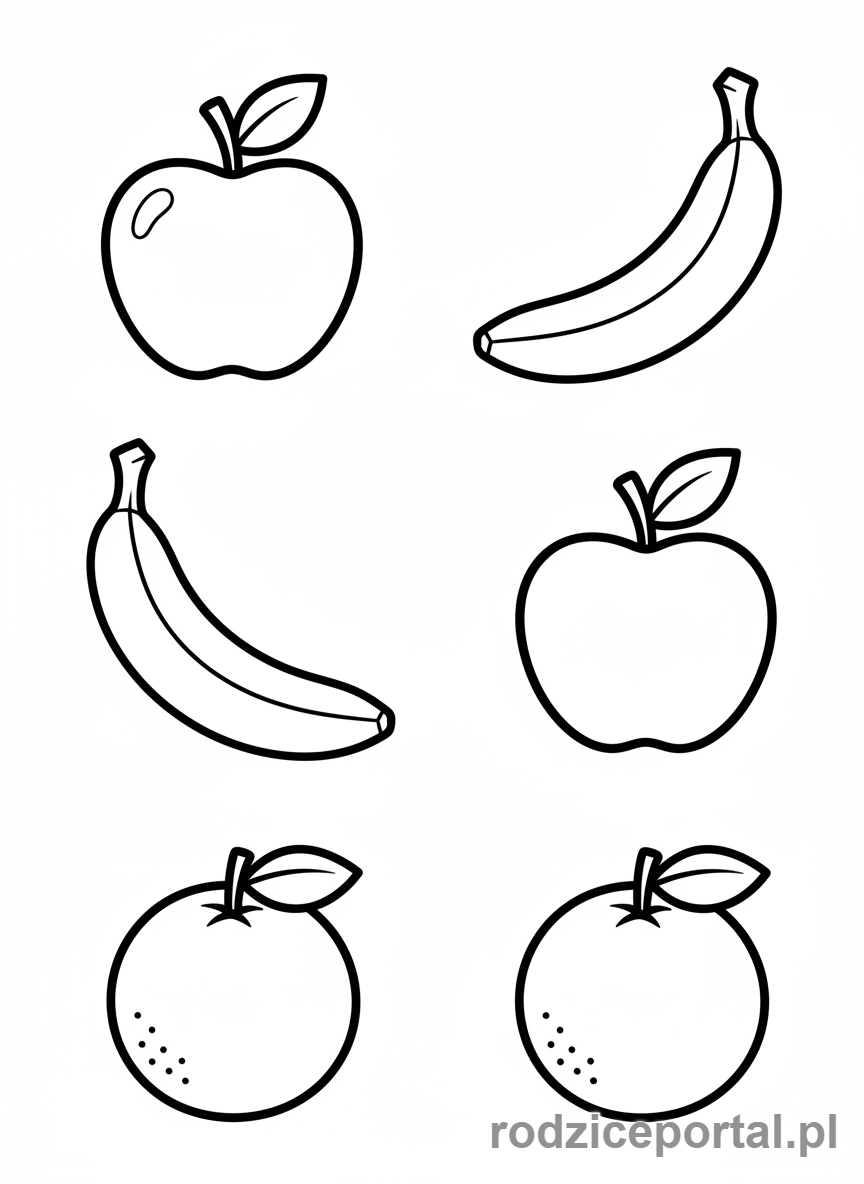 Kolorowanka Trening Uwagi - Dopasuj cień do owocu