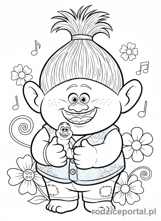 Kolorowanka Trolle - Biggie-pan-Dinkles