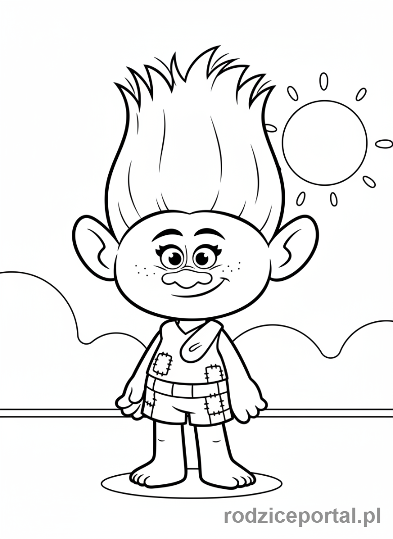 Kolorowanka Trolle - Branch-cale-cialo