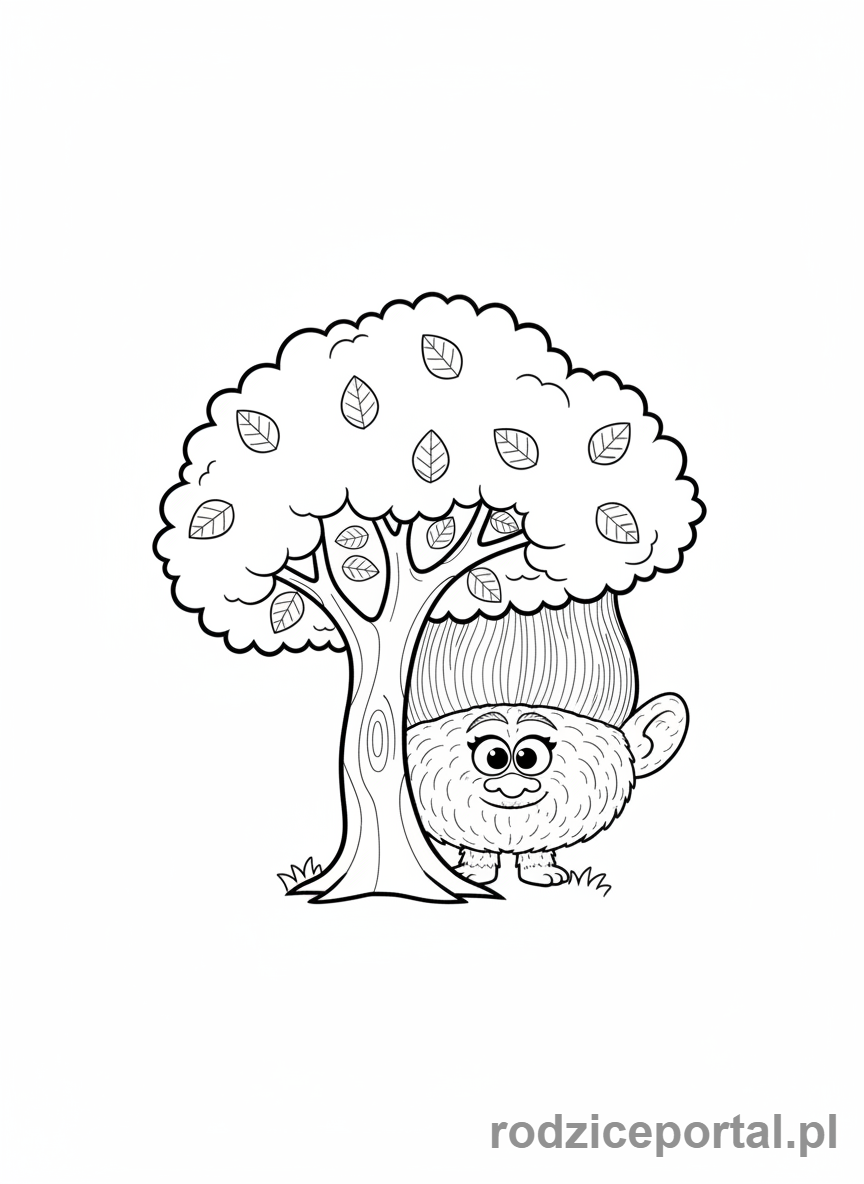 Kolorowanka Trolle - Fuzzbert-chowa-sie