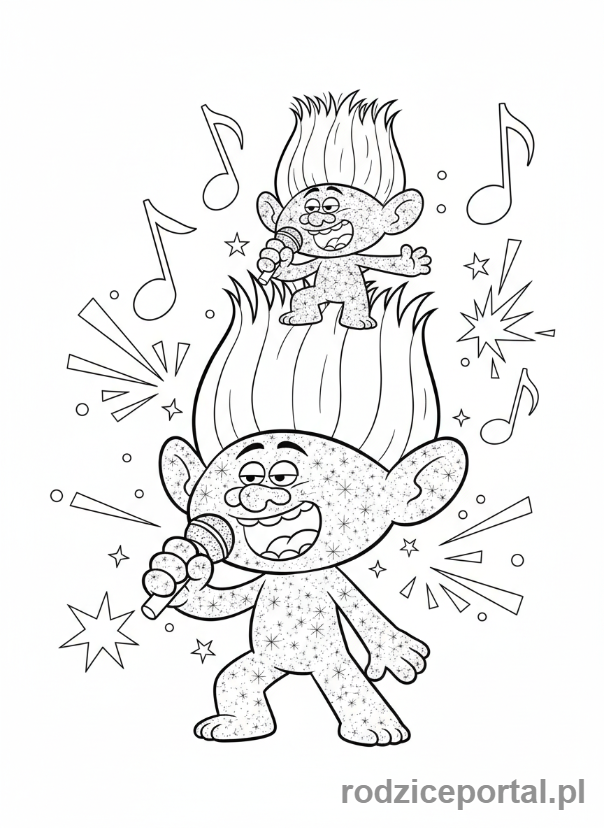 Kolorowanka Trolle - Guy-Diamond-spiewa