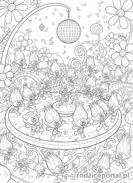 Kolorowanka Trolle - Impreza-Wioska-Trolli