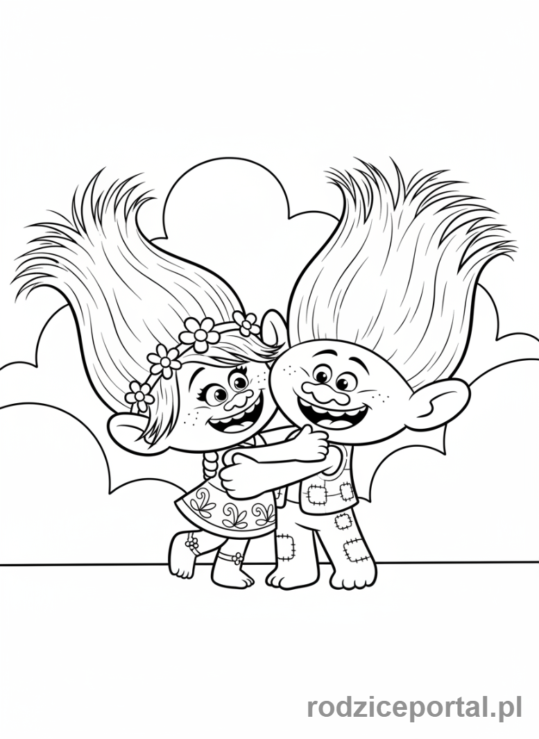 Kolorowanka Trolle - Poppy-Branch-przytulasy
