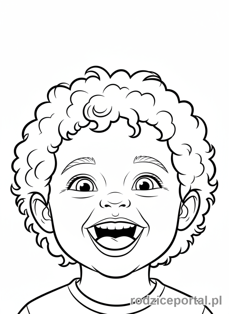 Kolorowanka Tydzień Dziecka - Uśmiechnięta twarz dziecka