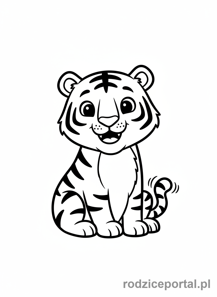 Kolorowanka Tygrys - Kreskówkowy tygrys