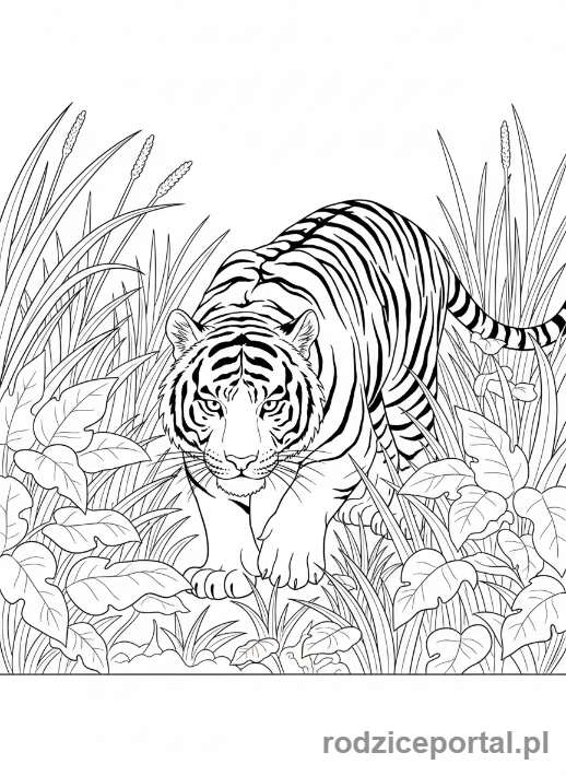 Kolorowanka Tygrys - Tygrys poluje