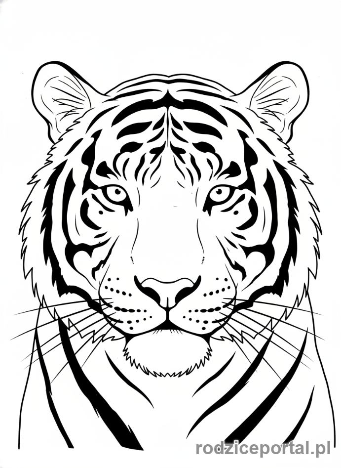 Kolorowanka Tygrys - Tygrysia twarz z bliska