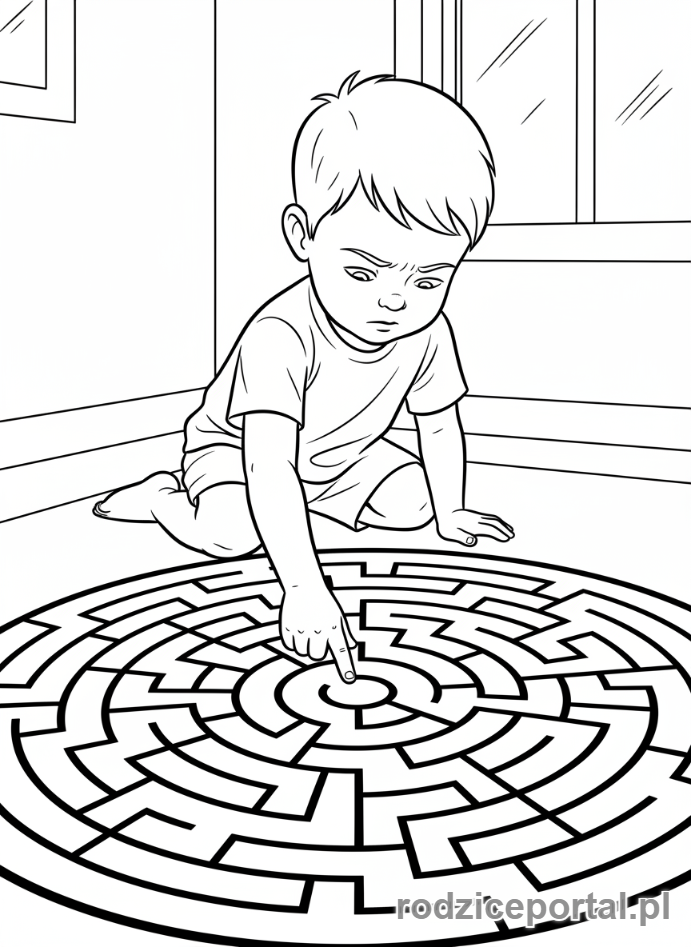 Kolorowanka Układanki - Puzzle labiryntowe, dziecko nawiguje