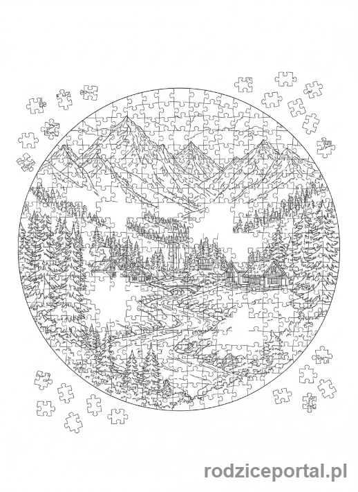 Kolorowanka Układanki - Wyjątkowo trudne puzzle krajobrazowe