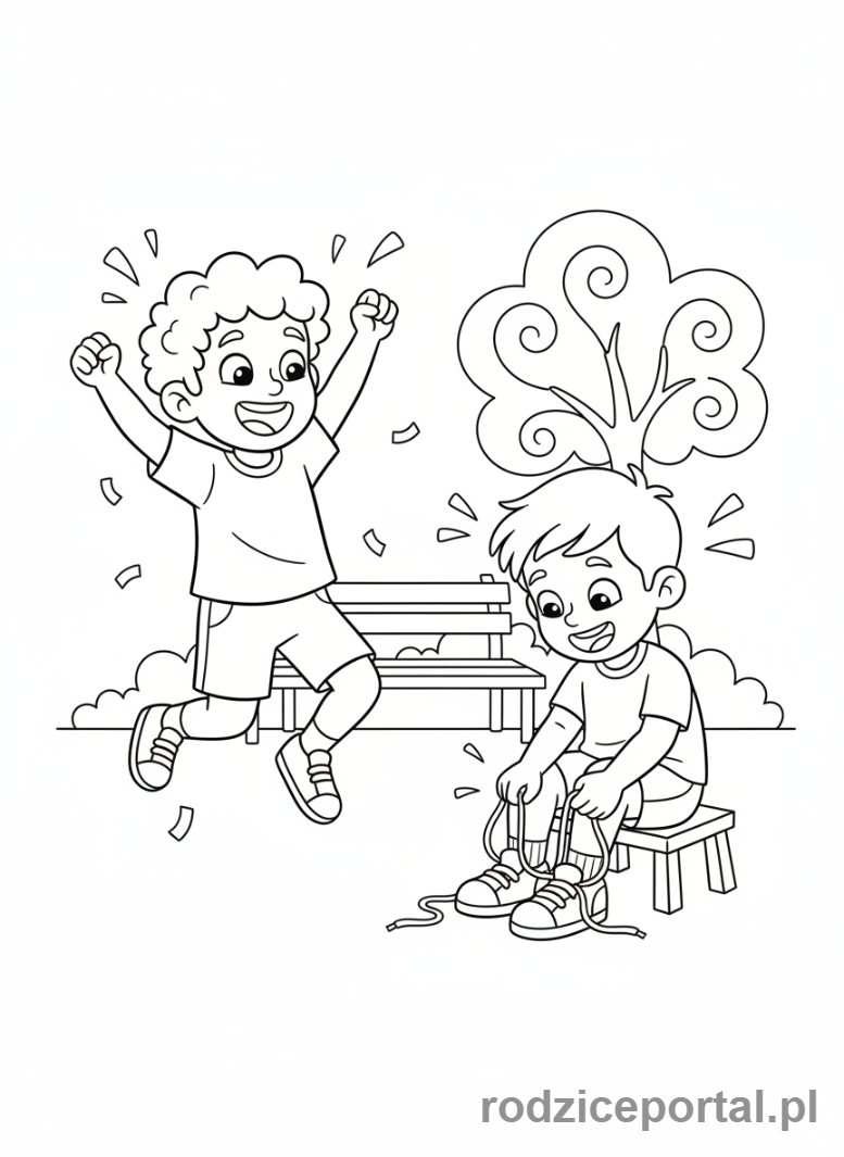 Kolorowanka Umiejętności Społecznych - Zachecanie do wysilku