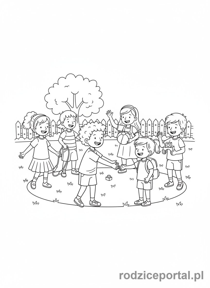 Kolorowanka Umiejętności Społecznych - Zapraszanie do zabawy