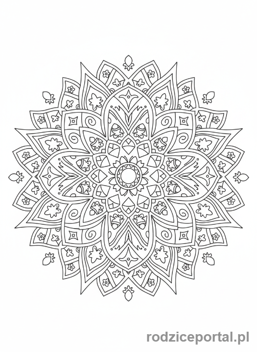 Kolorowanka Uspokojenie - Abstrakcyjna mandala