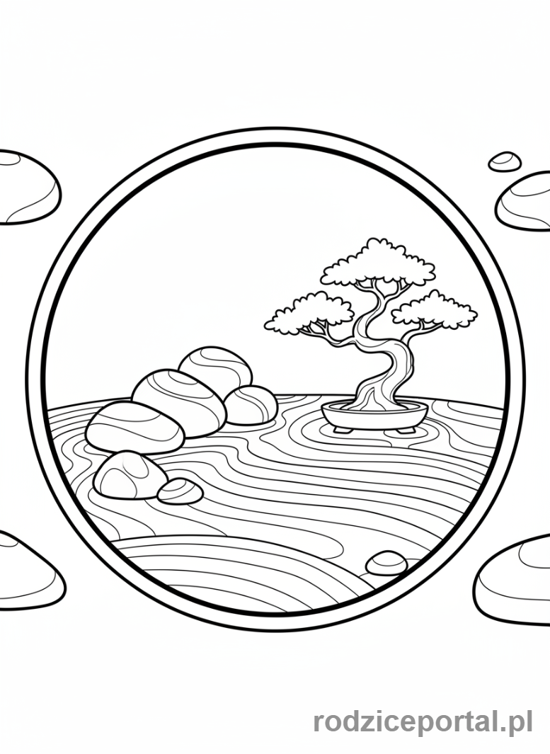 Kolorowanka Uspokojenie - Ogród zen