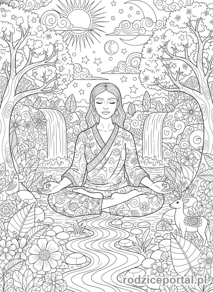 Kolorowanka Uważność - Medytacja w naturze