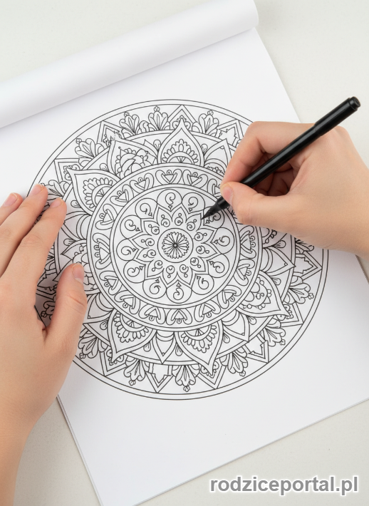 Kolorowanka Uważność - Rysowanie mandali