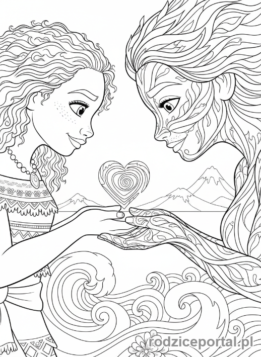 Kolorowanka Vaiana - Vaiana spotyka Te Fiti