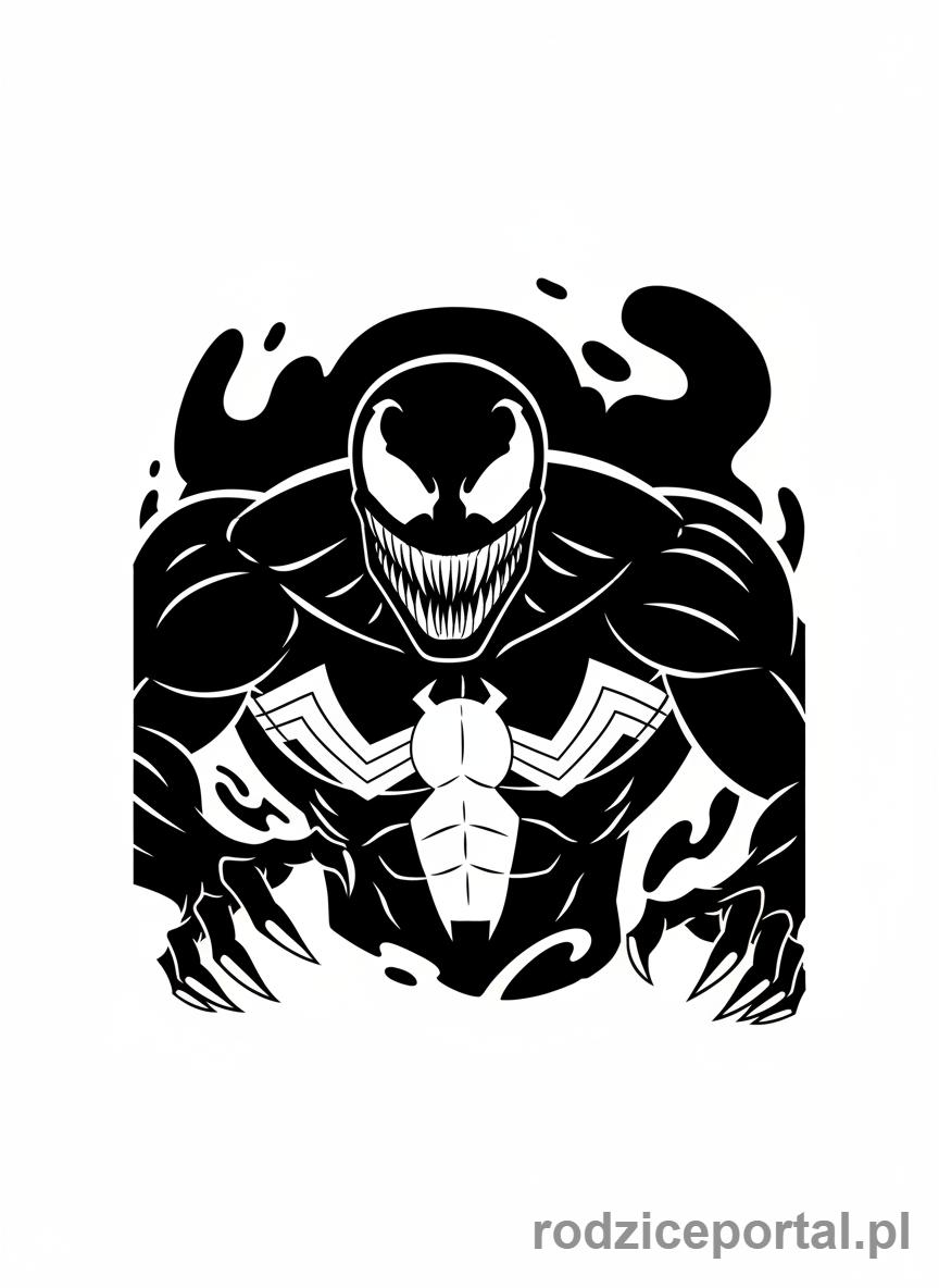 Kolorowanka Venom - Venom czający się w cieniu