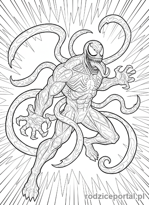 Kolorowanka Venom - Venom z mackami